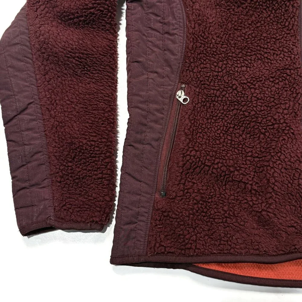 Patagonia‎ Retro-X Sweater Womens Medium Full Zip Red Deep Pile Fleece